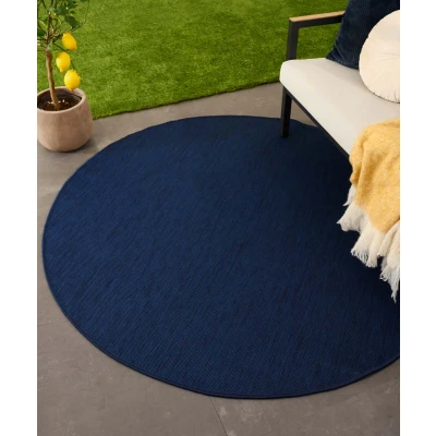 Afbeelding van Rond Buitenkleed Effen Flip Donkerblauw 200 Cm