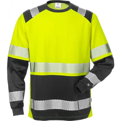 Afbeelding van Fristads Hi Vis T Shirt Lange Mouwen Klasse 2 7457 Thv geel/zwart 2XL