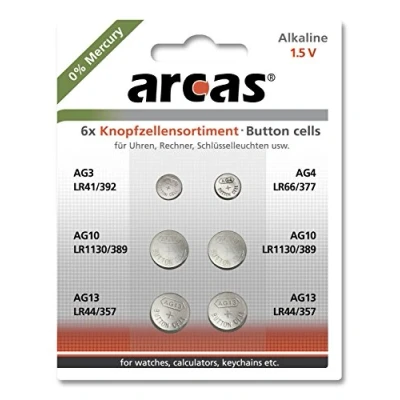 Afbeelding van AG13, AG10, AG3 en AG4 Alkaline knoopcellen 6 stuks