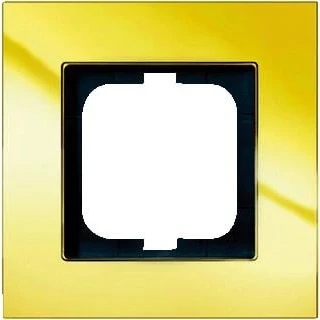 Afbeelding van Abb busch jaeger carat enkelvoudig afdekraam glanzend horizontaal verticaal 107x107x11mm ip20 goud 2cka001754a4356