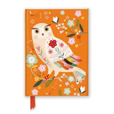 Afbeelding van Flame Tree Notebooks Bee Brown: Folk Owl (Foiled Journal)