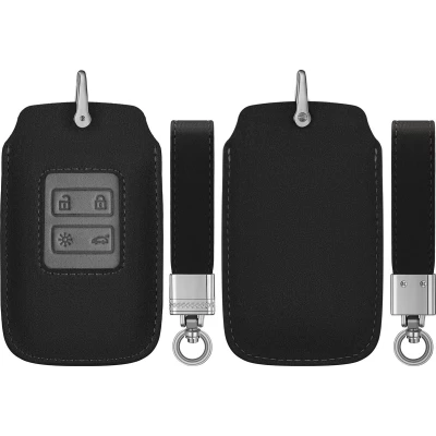 Afbeelding van kwmobile Autosleutel hoesje geschikt voor Renault 4 knops Smartkey (alleen Keyless Go) behuizing in zwart / grijs