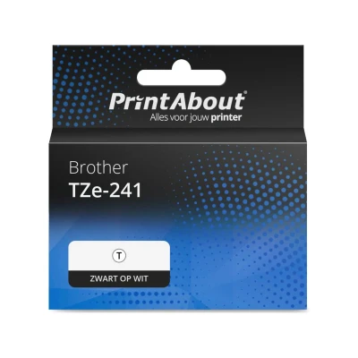 Afbeelding van Huismerk Brother TZe 241 Tape Zwart op wit (18 mm) 5 pack