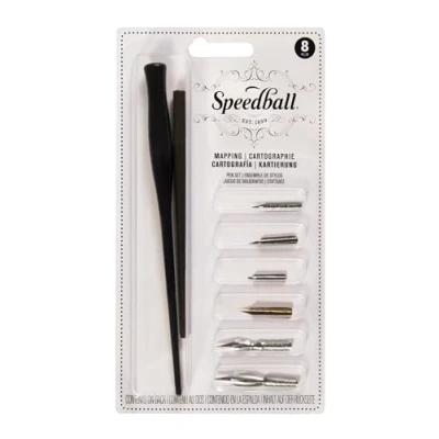 Afbeelding van Speedball 2965 Mapping Pen Set, Zwart, 8 Stuk Set