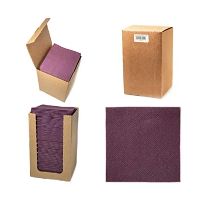 Afbeelding van Alvotex CHIC Airlaid 100 coctailservetten, 1/4 vouwen op stof, hoogwaardige wegwerpservet, pruim, 20 x cm