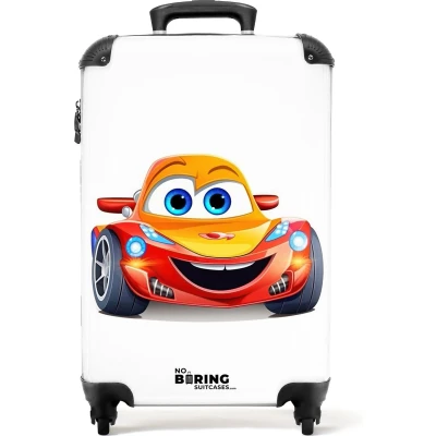Afbeelding van NoBoringSuitcases.com® Oranje koffer auto Reiskoffer 55x35x25