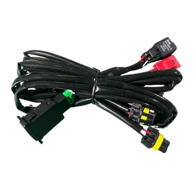 Afbeelding van Fictory Auto mistlampen, schakelaar, kabelboom, bekabelingsset voor mistlampschakelaar, 12 V universele led aan uitschakelaar kabelboomzekeringsrelais