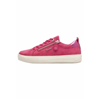 Afbeelding van Tamaris Comfort damessneakers, plat met ritssluiting, vrije tijd, fuchsia, 41 EU