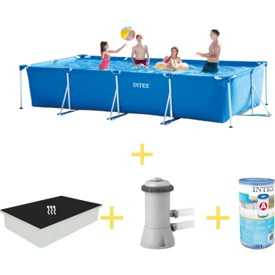 Afbeelding van Intex Zwembad Frame Pool 450 x 220 84 cm Inclusief Solarzeil, Filterpomp &amp; Filter