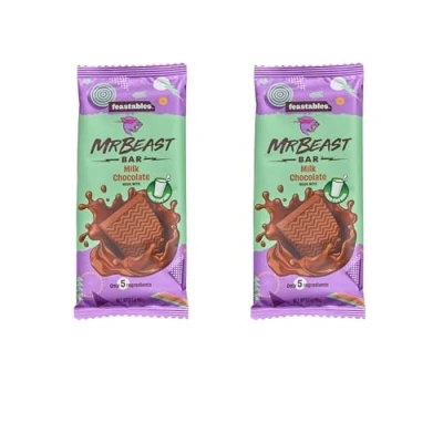 Afbeelding van MrBeast’s Feastables Duopack Twee overheerlijke repen in een brievenbuspakje (Duo (2x) Milk)