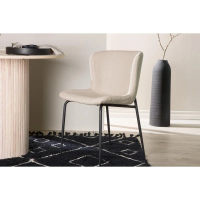 Afbeelding van Svea Miko eetkamerstoel Boucle beige