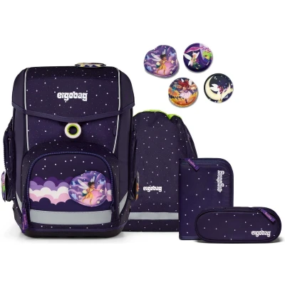 Afbeelding van ergobag Schooltas Reflex Glow Edition Cubo Set 5 delig SternguckBär Donkerpaars