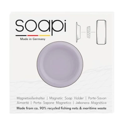 Afbeelding van SOAPI Magnetisch Zeephouder Gemaakt van recyclede visnetten Hygenische en drogezeep Lavender