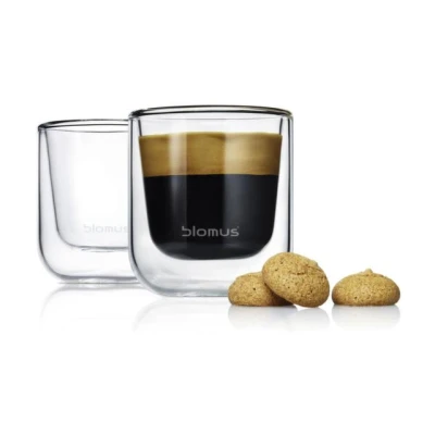 Afbeelding van Blomus Dubbelwandige Glazen Espresso Nero 80 ml 2 Stuks