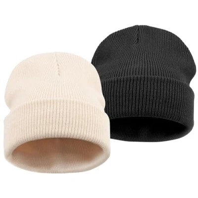 Afbeelding van DRESHOW 2 Stuks Toddler Beanie Kids Winter Hoeden Kinderen Zacht Knit Unisex Muts voor Baby Jongens Meisjes Warm Cap Beanies 6 Maanden 7 Jaar
