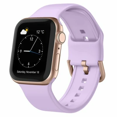 Afbeelding van Apple Watch Soft siliconen bandje met gespsluiting Lavendel Geschikt voor 38mm / 40mm 41mm