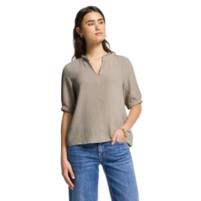 Afbeelding van Street One Studio 3411866 tuniek van mousseline, zandshell beige, maat 42 dames, Beige sandshell, 36 NL