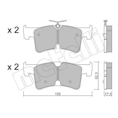 Afbeelding van METELLI 22 1389 0 Remblokkenset Geschikt voor slijtage waarschuwingscontact VOLKSWAGEN: Multivan T7 (STM, STN) 1.5 TSi, 2.0 1.4 e Hybrid