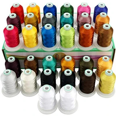 Afbeelding van New brothread 32 Spoelen Polyester Machine Borduurgaren Kit 1000M Elke Spoel Nieuwe Kleuren Vergelijkbaar met Janome en RA Assortiment 3