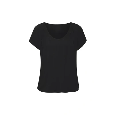 Afbeelding van Lascana Kurzarm Tshirt basic, Dames, Maat: 48/50, Schwarz