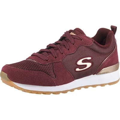 Afbeelding van Skechers g 85 gold&#039;n gurl Sneaker dames, Burgundy Suede/ Nylon/ Mesh/ Rose Gold Trim, 39.5 EU