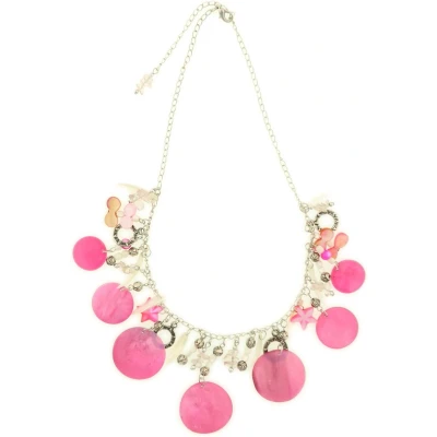 Afbeelding van Behave Ketting met roze schelpen hangers, nikkelvrij Trendy modeaccessoire 50 cm