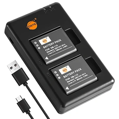 Afbeelding van DSTE 2 stuks Ricoh DB 110 (900 mAh/3,7 V) batterijlader compatibel met GR III, WG 6, G900, G900SE camera (niet geschikt voor Digital III)