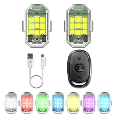 Afbeelding van 2 Pak Drone Stroboscooplicht met 1 Remote Comtrol voor DJI Mini 4K/Mini 4 Pro/Mini SE/Mini 3 Pro/Avata 2/Mavic 2/2S /3 Pro/Air Nachtvlucht FAA Anti Botsing Oplaadbaar Led
