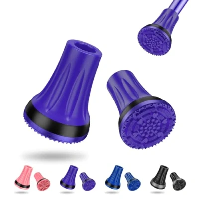 Afbeelding van supregear Rubberen Doppen Voor Krukken, 22 mm Zware Vervangdoppen Wandelstokken En Antislip Verdikte Krukvoeten, Wandelstokdoppen (2 Stuks), Purper