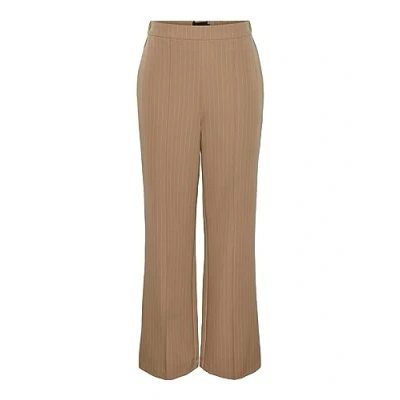 Afbeelding van PIECES Vrouwelijke broek met wijde pijpen PCBOZZY gestreept, Silver Mink/Aop: pinstreep, 30W / 32L