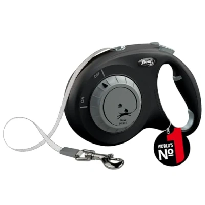 Afbeelding van flexi® Select riem 7 m zwart, tussen 0 verstelbare rollijn voor honden tot 25 kg