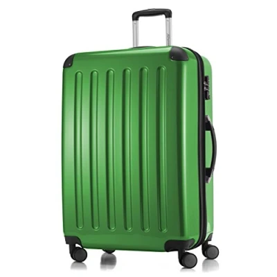 Afbeelding van HAUPTSTADTKOFFER Alex harde koffer met 4 dubbele wielen, trolleykoffer, uitbreidbare reiskoffer, TSA, 75 cm, 119 liter, groen