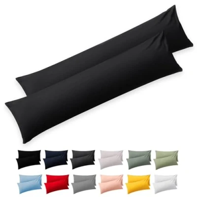 Afbeelding van Blumtal Kussenslopen 2 pack 40 x 145 cm Zwart Superzacht Premium Jersey Kussensloop