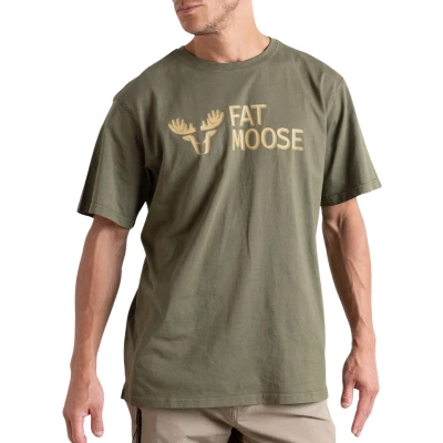 Afbeelding van Fat Moose LOGO Organic Tshirt print, Heren, Maat: Small, Army