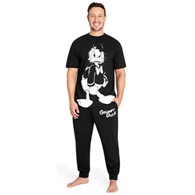 Afbeelding van Disney Herenpyjama, Jack Skellington, Donald Duck, Grompy, herennachtkledingset met T shirt en lange broek pyjama, M 3XL loungekleding, L