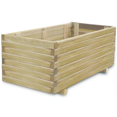 Afbeelding van Plantenbak verhoogd rechthoekig 100x50x40 cm hout