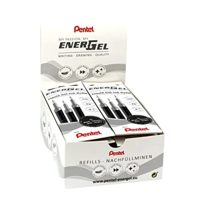 Afbeelding van Pentel LRN5 3A navulvulling voor EnerGel pennen 0,5 bal = 0,25 mm lijndikte, naaldpunt, VE 12 x 3 stuks, zwart