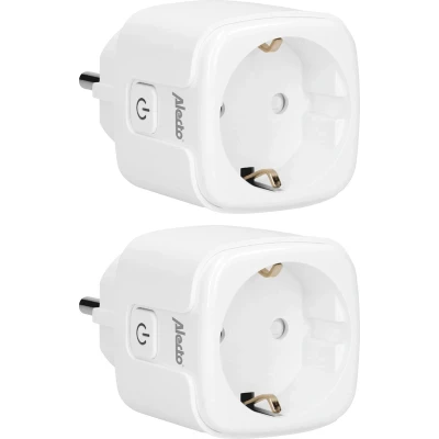 Afbeelding van Alecto Smart PLUG20 wifi tussenstekker met energiemeter, 16A, 3680W, 2 pack, wit White