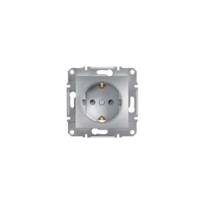 Afbeelding van Schneider Electric Asfora Stopcontact Inbouw Randaarde Beveiliging Grijs