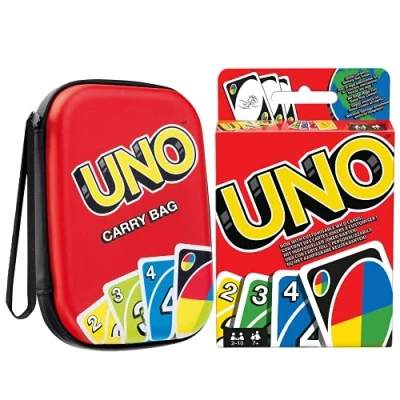 Afbeelding van Collectix Kaartspelset: UNO klassiek + draagtas, gezelschapsspellen voor kinderen vanaf 7 jaar (2 10 spelers)