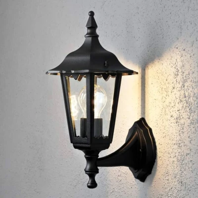 Afbeelding van Konstsmide Firenze Wandlamp opwaarts 36cm 230V E27 matzwart
