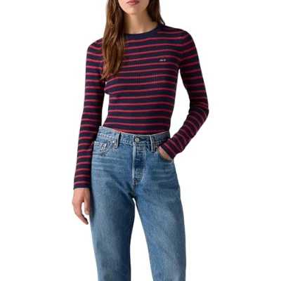 Afbeelding van Levi&#039;s Crewneck RIB Sweater Trui, Dames, Maat: Large, Oreo cookie multi