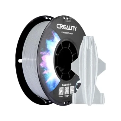 Afbeelding van Creality CR PETG 3D printfilament, 1,75 mm, uitstekende taaiheid, hoge precisie, geurloos, niet toxisch, vochtbestendig, glanzend filament van 1 kg voor printer (grijs)
