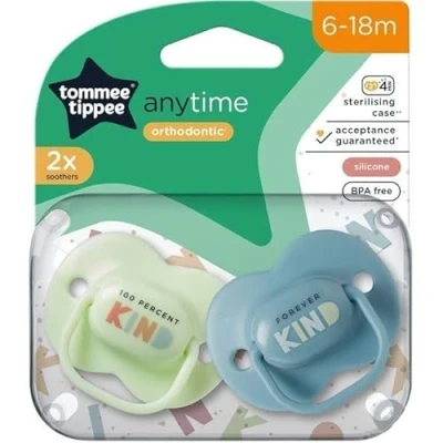 Afbeelding van fopspenen TOMMEE TIPPEE ALTIJD 6 18 maanden Set van 2 symmetrische BPA vrije Herbruikbare sterilisat