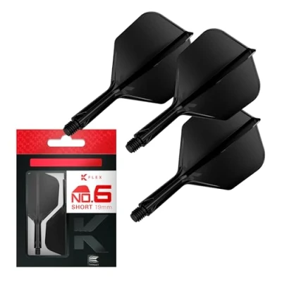 Afbeelding van TARGET K FLEX BLACK NO6 DART FLIGHTS/SHAFTS SHORT