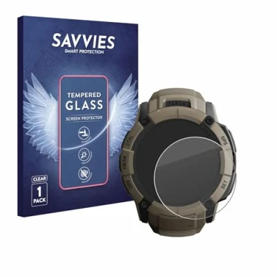 Afbeelding van Savvies Glas Screenprotector voor Garmin Instinct 2X Solar Tactical Edition Gehard Beschermglas 9H