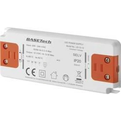 Afbeelding van Basetech LD 12 LED transformator Constante spanning W 1 A Geschikt voor meubels, Overspanning, Montage op ontvlambare oppervlakken stuk(s)