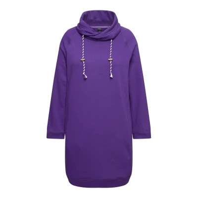 Afbeelding van Ulla Popken Langarm Taschen Jurk, Dames, Maat: 62/64, Deep violet