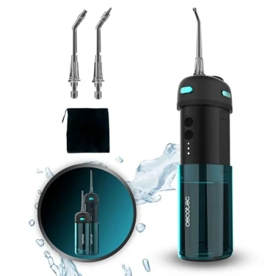Afbeelding van Cecotec Draagbare monddouche voor op reis, compact en licht, met 3 modi tot 8 intensiteiten, 150 ml capaciteit 2 verwisselbare sproeiers, IPX7, waterdicht