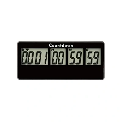 Afbeelding van Yooreal digitale kookwekker, pensioen countdown timer 9999 dagen, magneet ontwerp, luid alarm, tracks bruiloft vakantie werken koken baby geboorte (black)